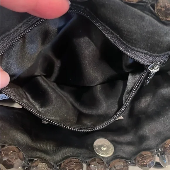 Bebe Black Mini Bag with Textured Lattice Design - Picture 5 of 11